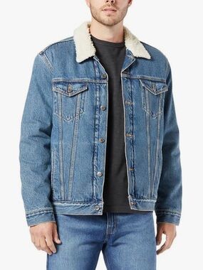 Levi’s Men’s Signature Sherpa Lined Denim Trucker Jean Jacket Sz XL